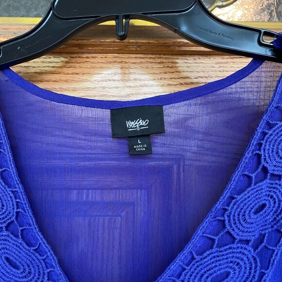 Mossimo Blue Purple Chiffon Sheer Overlay Slip Dress - Picture 4 of 4